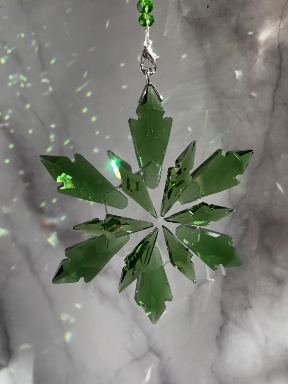 Crystal Snowflake Sun Catcher Christmas Tree Decor Czech Bohemia Crystal Gift